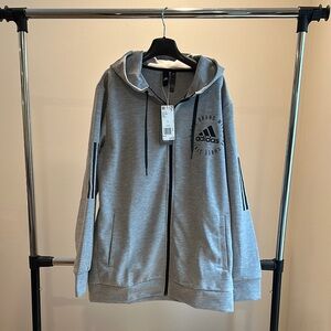 Adidas Gray Zip-Up Hoodie